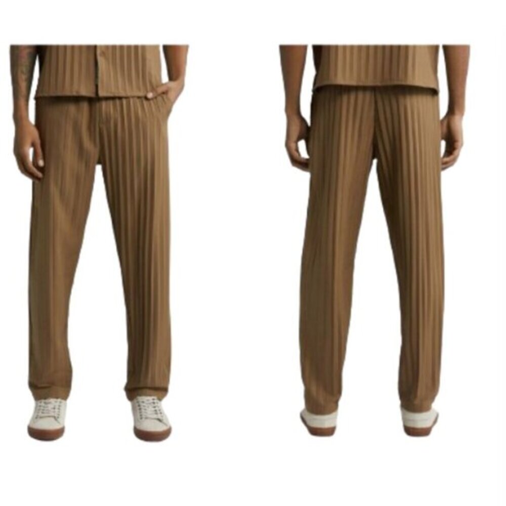 Native Youth Plissé Elastic Waist Pants in Brown Size 30 - NWOT